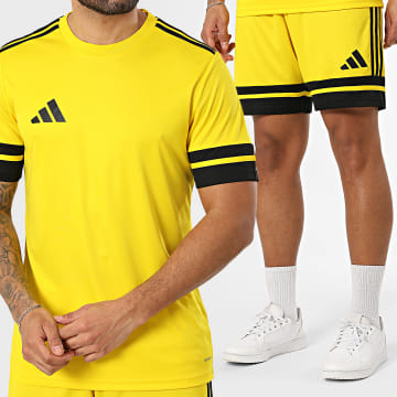 Adidas Sportswear - Ensemble Tee Shirt Et Short Jogging Squa 25 JG5831 JH3403 Jaune Noir