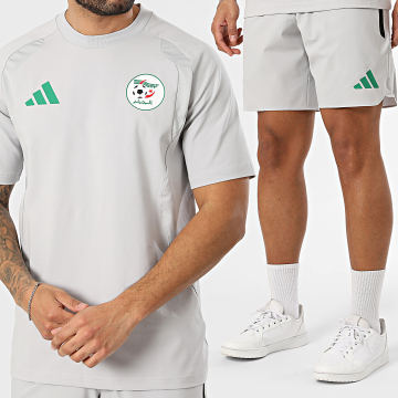 Adidas Sportswear - Ensemble Tee Shirt Et Short Jogging Fédération Algérienne Football JZ6257 JZ6256 Gris