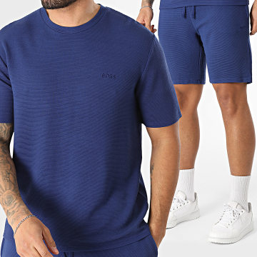 BOSS - Conjunto Camiseta Y Pantalón Corto De Chándal Rib 50527377 50527391 Azul Rey