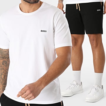 BOSS - Conjunto Camiseta Y Pantalón Corto De Chándal Mix And Match 50515312 50515314 Blanco Negro
