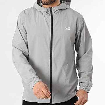 New Balance - Corta-Vento Capuz Zíper MJ51900 Cinza