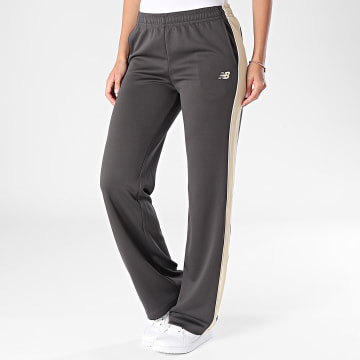 New Balance - Pantalon Jogging A Bandes Femme Slim WB61Q2R4 Gris Anthracite Beige