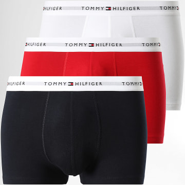 Tommy Hilfiger - Lot De 3 Boxers 3889 Blanc Rouge Bleu Marine