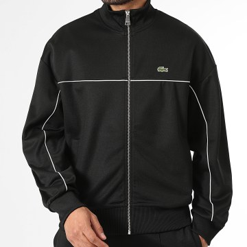 Lacoste - Veste Zippée Logo Brodé Crocodile Noir