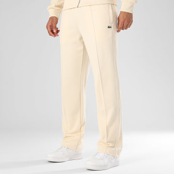 Lacoste - Pantalon Jogging Logo Brodé Crocodile Beige Clair