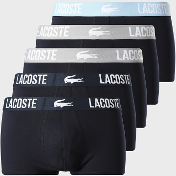 Lacoste - Lot De 5 Boxers Classic Bleu Marine Gris Bleu Clair