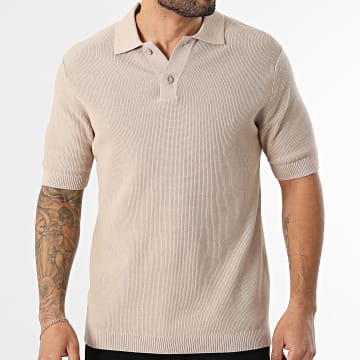 Only And Sons - Short Sleeve Polo Tony Waffle Beige