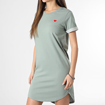 Only - Robe Tee Shirt Femme Ivy Vert Kaki Clair