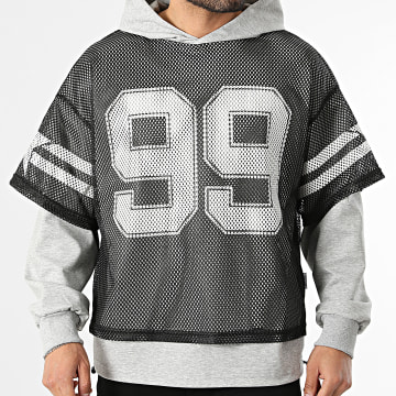 Uniplay - Sudadera con Capucha 181 Gris Jaspeado Negro