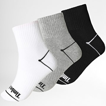 Timberland - Pack van 3 Pairs Sokken Cushioned Quarter Socks A6BAQ Wit Grijs Gemêleerd Zwart