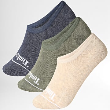 Timberland - Pack van 3 Pairs Sokken Liner Socks A6B9F Beige Groen Kaki Marineblauw
