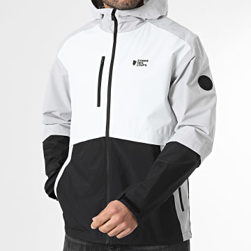 Comme Des Loups - Zip-Up Hooded Jacket Relax Black Grey White