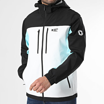 Comme Des Loups - Cobra Black White Light Blue Zip Hooded Jacket