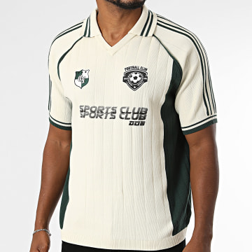 Frilivin - Polo Kurzarm Masche 327 Hellbeige Dunkelgrün