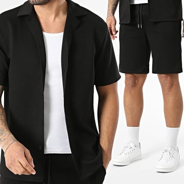 Frilivin - Ensemble Chemise Manches Courtes Et Short Jogging 176 Noir