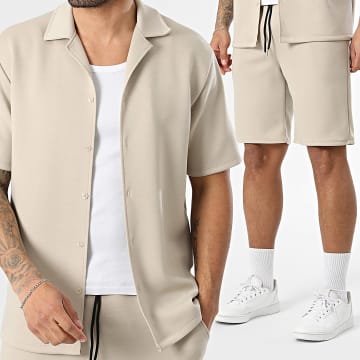 Frilivin - Ensemble Chemise Manches Courtes Et Short Jogging 176 Beige