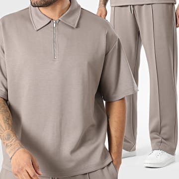 Frilivin - Ensemble Polo Manches Courtes Et Pantalon 016 Taupe