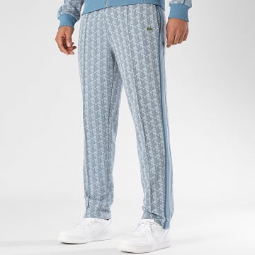 Lacoste - Pantalon Jogging A Bandes Logo Brodé Crocodile The Blend Bleu Clair