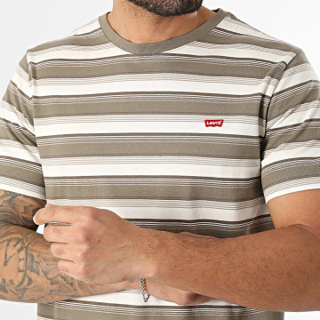 Levi's - T-Shirt Gestreept 56605 Donker Beige Licht Beige
