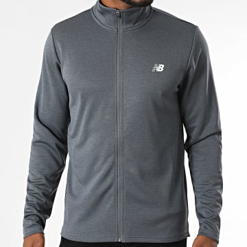New Balance - Casaco Zippé MJ51804 Cinza Antracite Mesclado