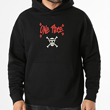 One Piece - Sudadera con capucha relaxed Luffy Negro