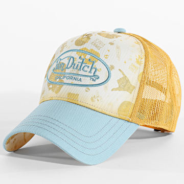 Von Dutch - Cappellino Trucker Subl Giallo Azzurro Chiaro