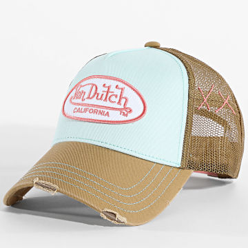 Von Dutch - Cappellino Trucker Used Cammello Azzurro Cielo