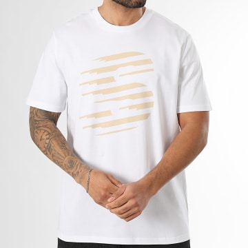 5.SYNC - Tee Shirt Oversize Fast S Beige Blanc