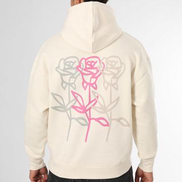 5.SYNC - Sweat Capuche Relaxed Three Roses Beige