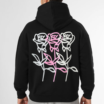 5.SYNC - Sweat Capuche Relaxed Three Roses Noir