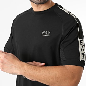 EA7 Emporio Armani - Camiseta a Rayas 7M001395-AF16724 Negro Beige