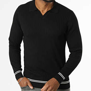 Frilivin - Polo Manga Longa Rib Em Malha 655 Preto