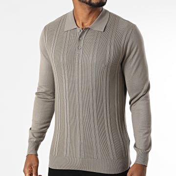 Frilivin - Polo de Manga Comprida em Malha 653 Taupe