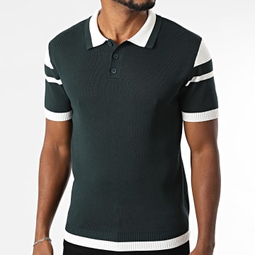 Frilivin - Poloshirt Kurzarm 026 Dunkelgrün Weiß