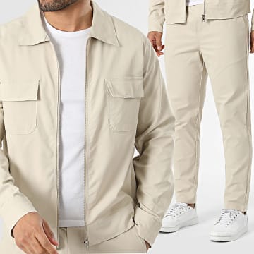 Frilivin - Conjunto Camisa Sobressalente Com fecho e Calça 593 Bege