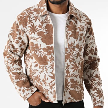 Frilivin - Veste Zippée 550 Beige Marron Floral