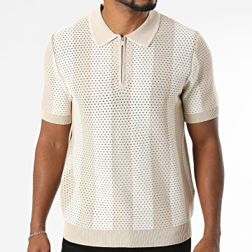 Frilivin - Poloshirt Kurzarm Mit Streifen Durchbrochen 4494 Beige