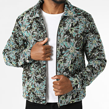 Frilivin - Veste Zippée 603 Noir Bleu Clair Floral