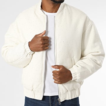 Frilivin - Casaco Bomber com Fecho e Strass G84 Bege Claro