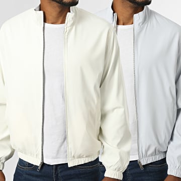 Frilivin - Veste Zippée Réversible 705 Blanc Bleu Clair
