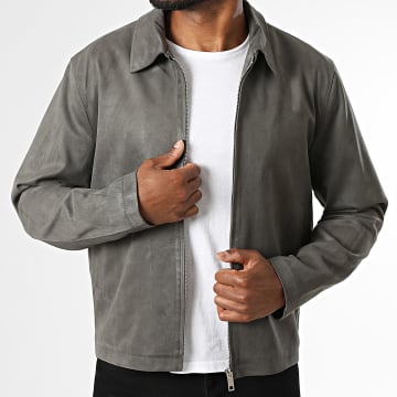 Frilivin - Veste Suédine Zippée N90 Gris Anthracite