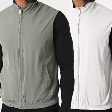 Frilivin - Veste Zippée Sans Manches Réversible R52 Gris Clair Gris Anthracite