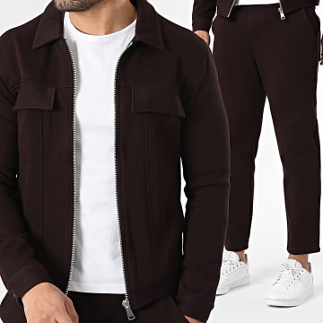 Frilivin - Ensemble Veste Zippée Et Pantalon D81 Bordeaux