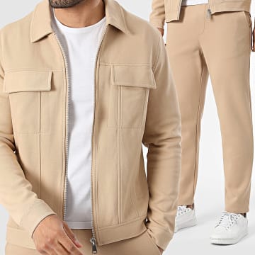 Frilivin - Ensemble Veste Zippée Et Pantalon D81 Camel Clair