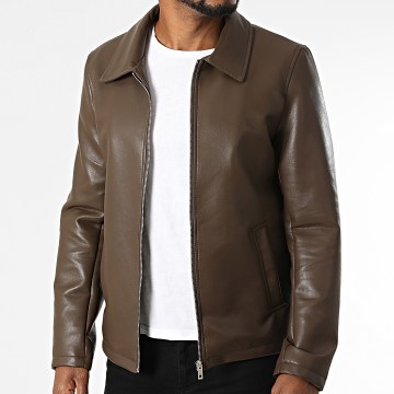 Frilivin - Veste Simili Cuir Zippée I05 Marron