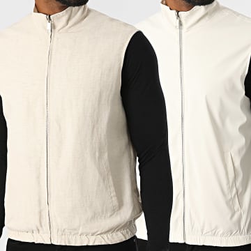 Frilivin - Veste Zippée Sans Manches Réversible R68 Beige Clair