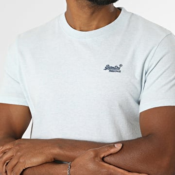 Superdry - Camiseta Essential Logo Bordado M1011245A Azul Cielo Jaspeado