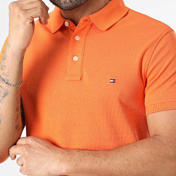 Tommy Hilfiger - Polo Manches Courtes Slim 1985 7771 Orange
