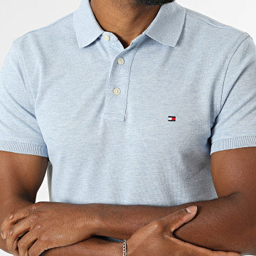 Tommy Hilfiger - Polo Manches Courtes Slim 1985 7771 Bleu Clair Chiné