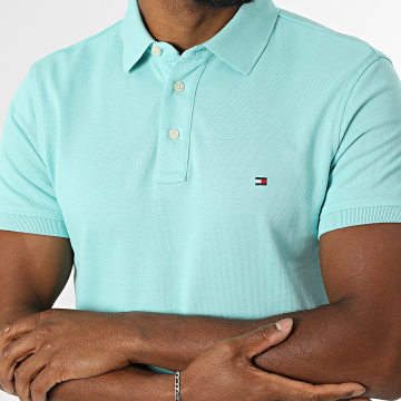 Tommy Hilfiger - Polo Manches Courtes Slim 1985 7771 Bleu Clair